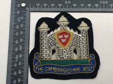 Lade das Bild in den Galerie-Viewer, British Army Bullion Embroidered Blazer Badge - The Cambridgeshire Regiment - The Militaria Shop