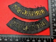 Load image into Gallery viewer, Original WW2 British Home Front Civil Defence Birmingham Shoulder Title Pair - The Militaria Shop