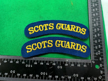 Load image into Gallery viewer, Scots Guards British Army Shoulder Titles Pair - WW2 Onwards Pattern - The Militaria Shop
