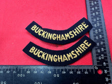Load image into Gallery viewer, Original WW2 British Home Front Civil Defence Buckinghamshire Shoulder Titles - The Militaria Shop