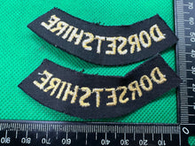 Load image into Gallery viewer, Original WW2 British Home Front Civil Defence Dorsetshire Shoulder Titles - The Militaria Shop