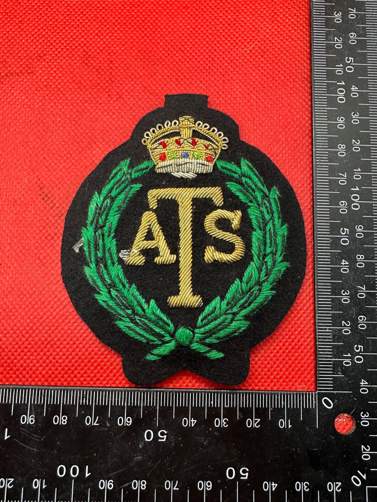 British Army Bullion Embroidered Blazer Badge - ATS - Auxiliary Territorial Serv - The Militaria Shop