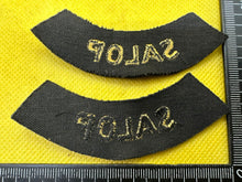 Load image into Gallery viewer, Original WW2 British Home Front Civil Defence Salop Shoulder Titles - The Militaria Shop