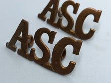 Load image into Gallery viewer, Original WW1 British Army Service Corps (A.S.C.) Shoulder Titles - The Militaria Shop