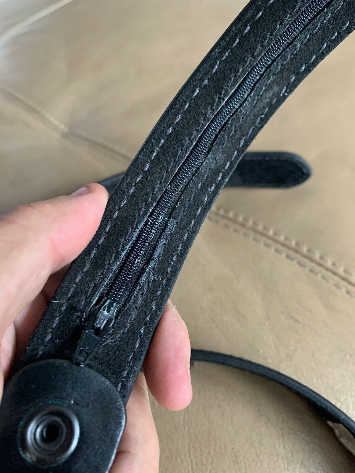 Aker Black Leather Pistol Police Belt - Varied Sizes - Hidden Coin Compartment - The Militaria Shop