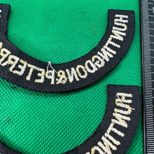 Load image into Gallery viewer, Original WW2 British Home Front Civil Defence Huntingdon & Peter Shoulder Ti - The Militaria Shop