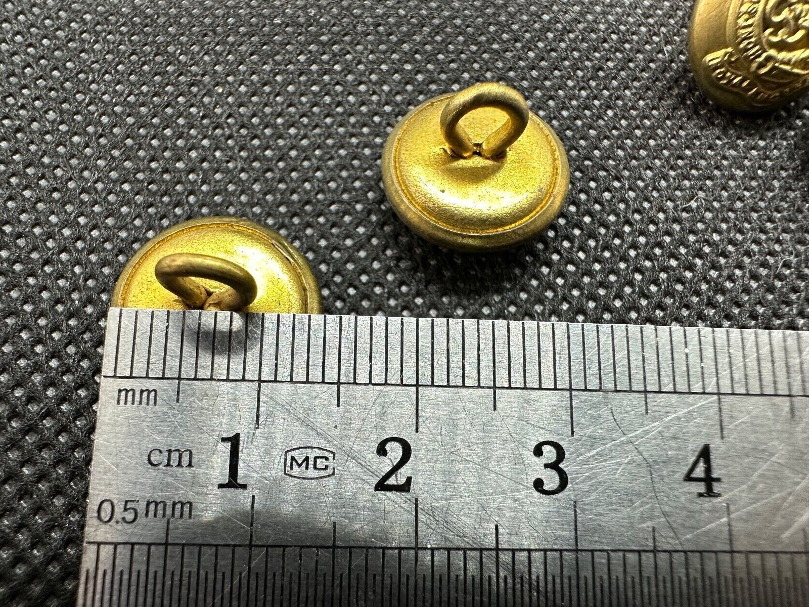 Pair of Original British Army WW2 Royal Engineers Brass Officers Cap Buttons - The Militaria Shop
