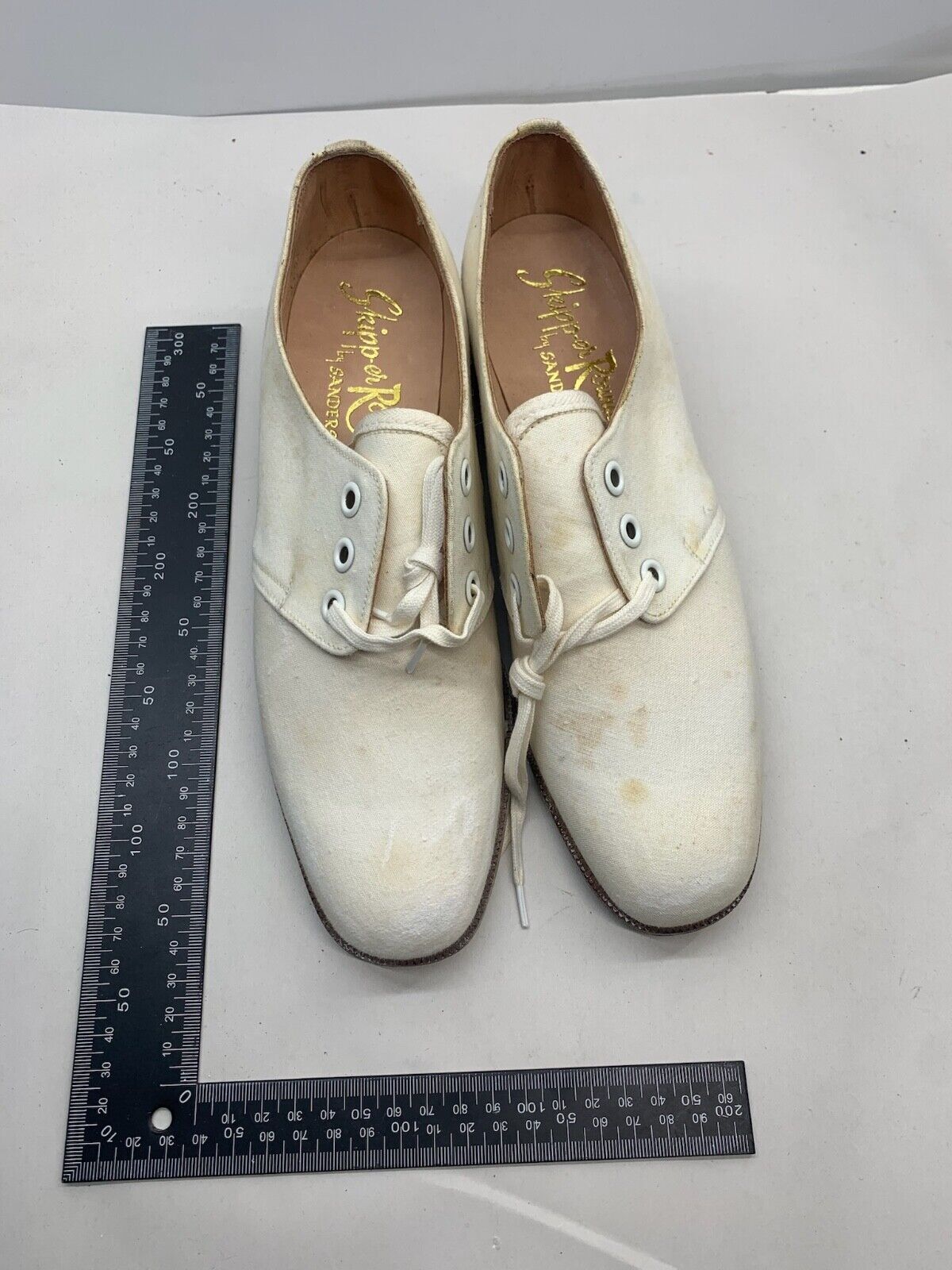Original WW2 British Army Women's White Summer Shoes - ATS WAAF - Size 240s - The Militaria Shop