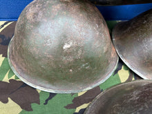 Load image into Gallery viewer, Original WW2 Canadian / British Army Mk3 Turtle Helmet - High Rivet - The Militaria Shop