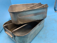 Load image into Gallery viewer, Original WW2 British Army Soldiers Mess Tin Set - Two Piece - Fold Out Handles - The Militaria Shop