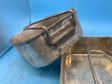 Load image into Gallery viewer, Original WW2 British Army Soldiers Mess Tin Set - Two Piece - Fold Out Handles - The Militaria Shop
