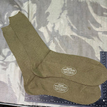 Load image into Gallery viewer, Original British Army WW2 New Old Stock Officers Wool Khaki Socks - Varied Sizes - The Militaria Shop