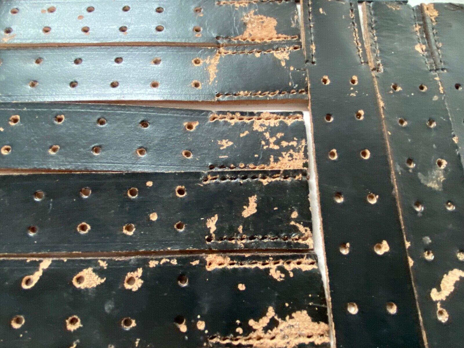 WW2 German Army belt leather fastening strip. Black leather reproduction. - The Militaria Shop