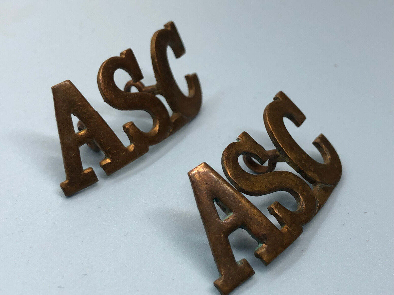 Original WW1 British Army Service Corps (A.S.C.) Shoulder Titles - The Militaria Shop