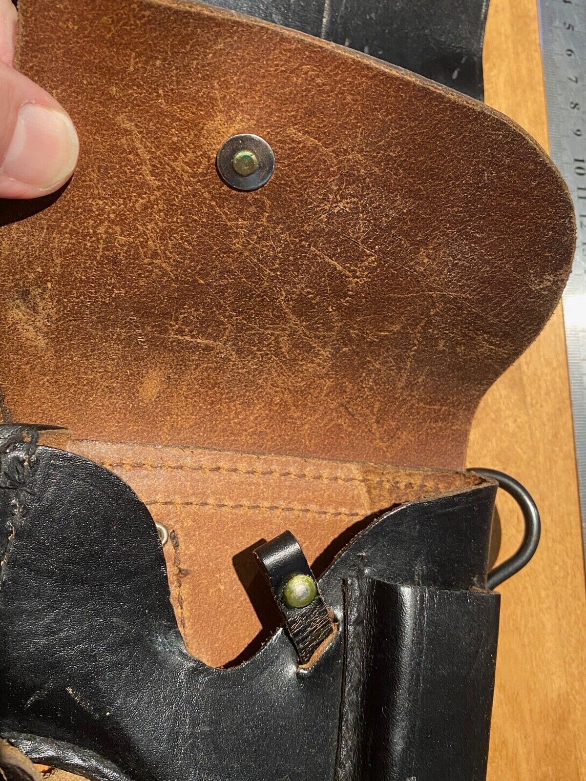 Soviet Russian Navy Officer Makarov PM Holster, + cleaning rod in black leather - The Militaria Shop