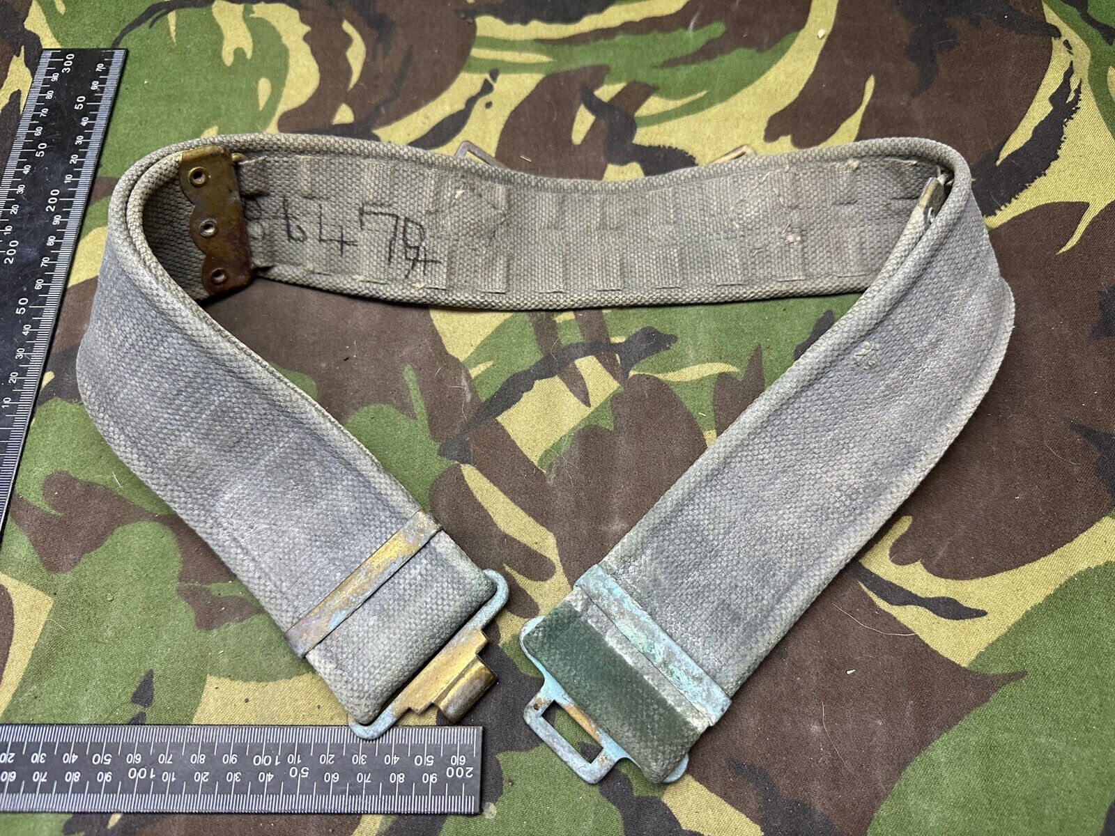 Original British Royal Air Force RAF Blue WW2 37 Pattern Belt - 38" Waist M - The Militaria Shop