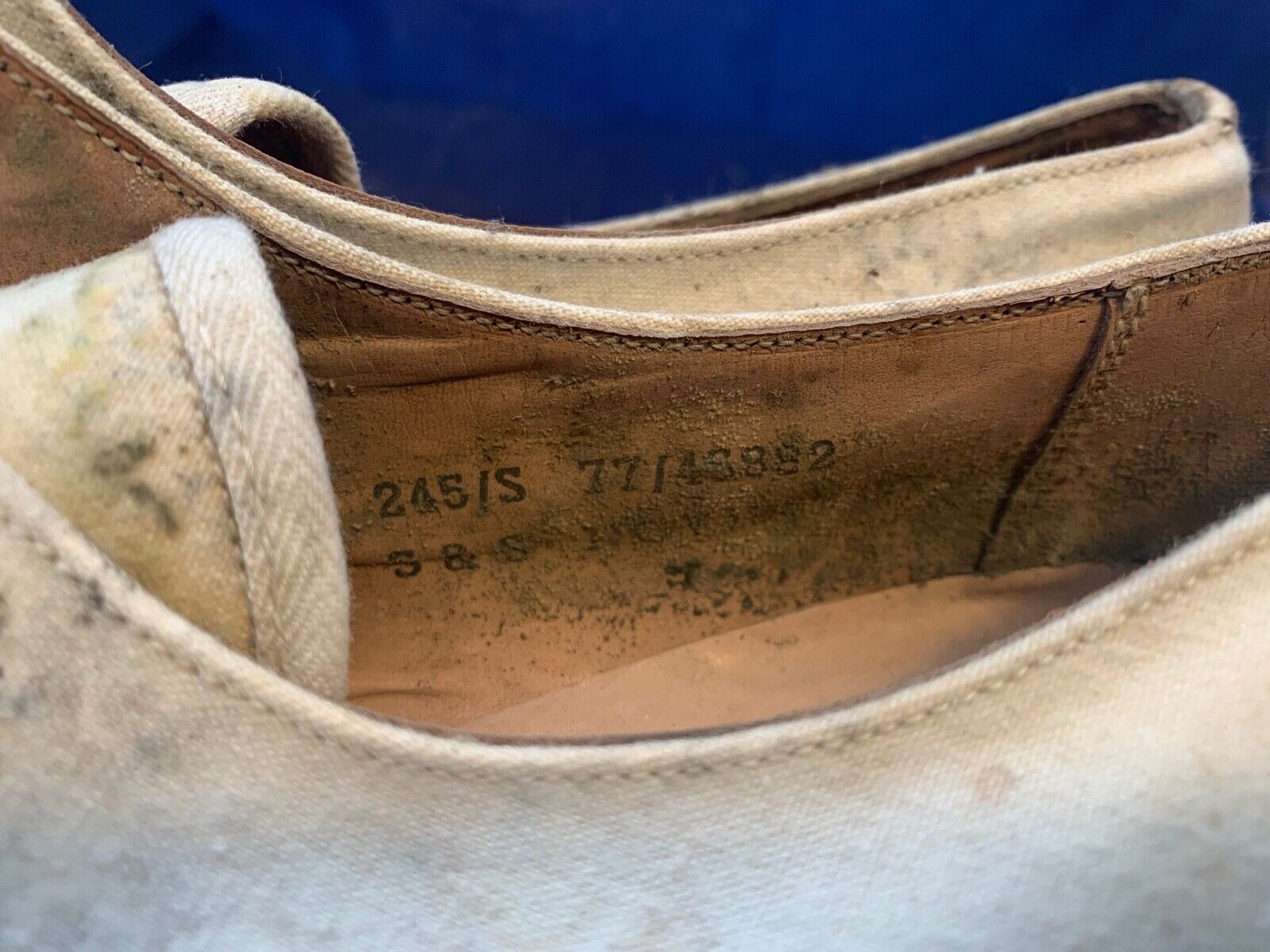 Original WW2 British Army Women's White Summer Shoes - ATS WAAF - Size 245s - The Militaria Shop