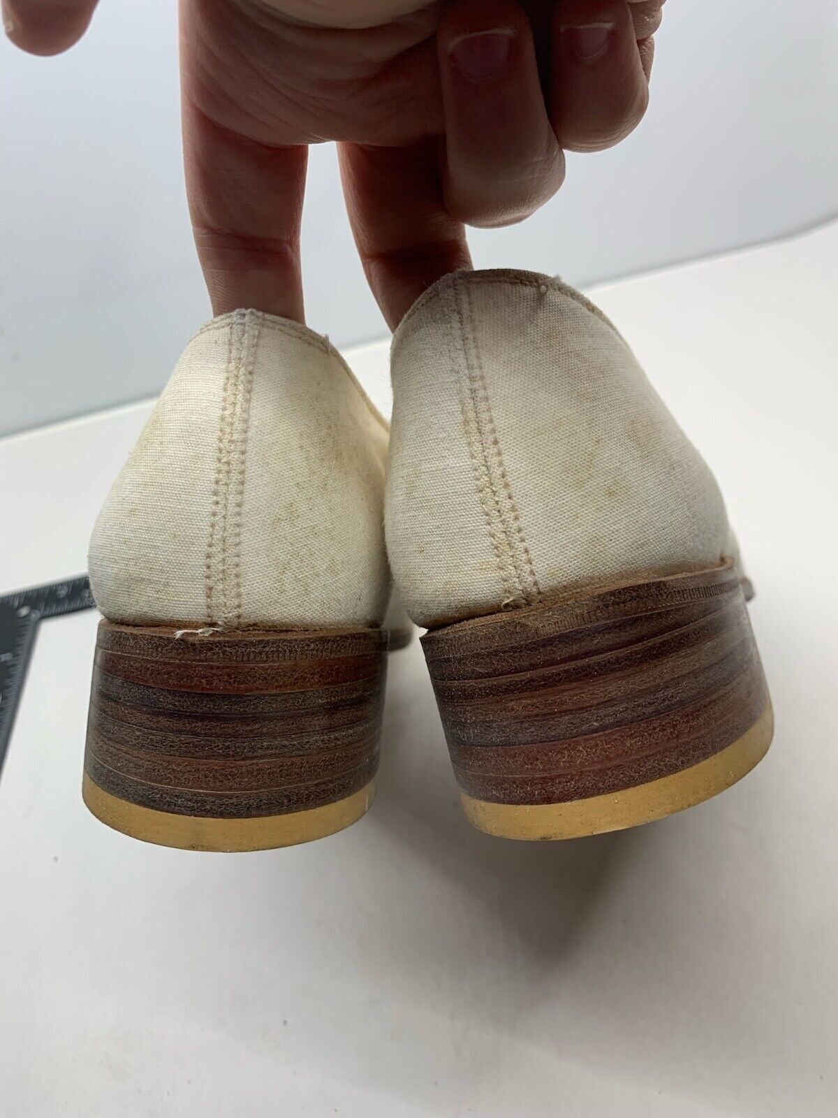 Original WW2 British Army Women's White Summer Shoes - ATS WAAF - Size 240 - The Militaria Shop