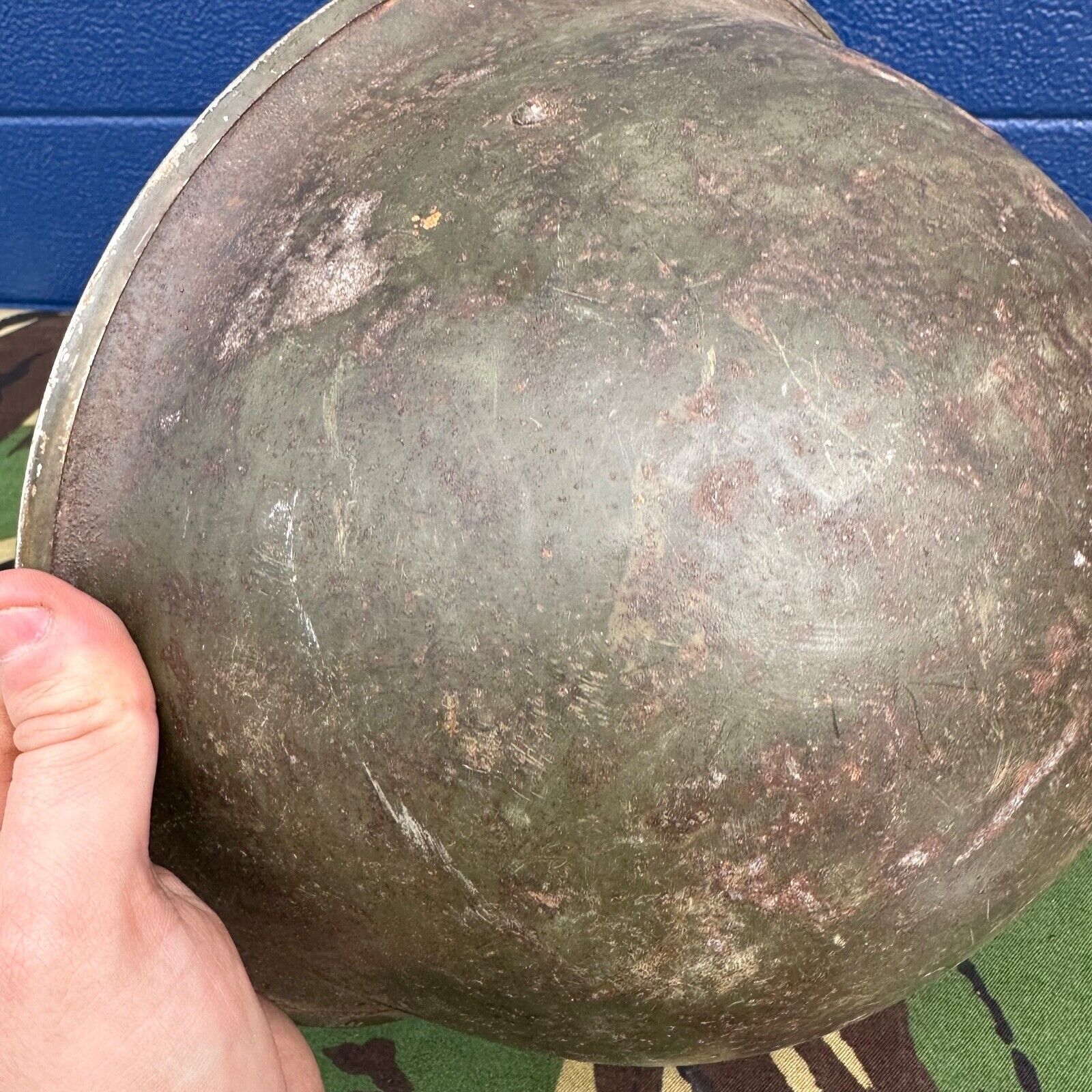 WW2 Canadian Army Mk3 Turtle Helmet - Original Helmet Shell - High Rivet - The Militaria Shop