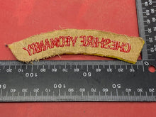 Load image into Gallery viewer, WW2 British Army CHESHIRE YEOMANRY - Original Cloth Shoulder Title. - The Militaria Shop