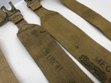 Load image into Gallery viewer, Original WW2 British Army 37 Pattern L Straps Pair - Wartime Dated - The Militaria Shop