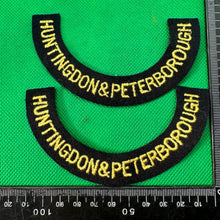 Load image into Gallery viewer, Original WW2 British Home Front Civil Defence Huntingdon & Peter Shoulder Ti - The Militaria Shop