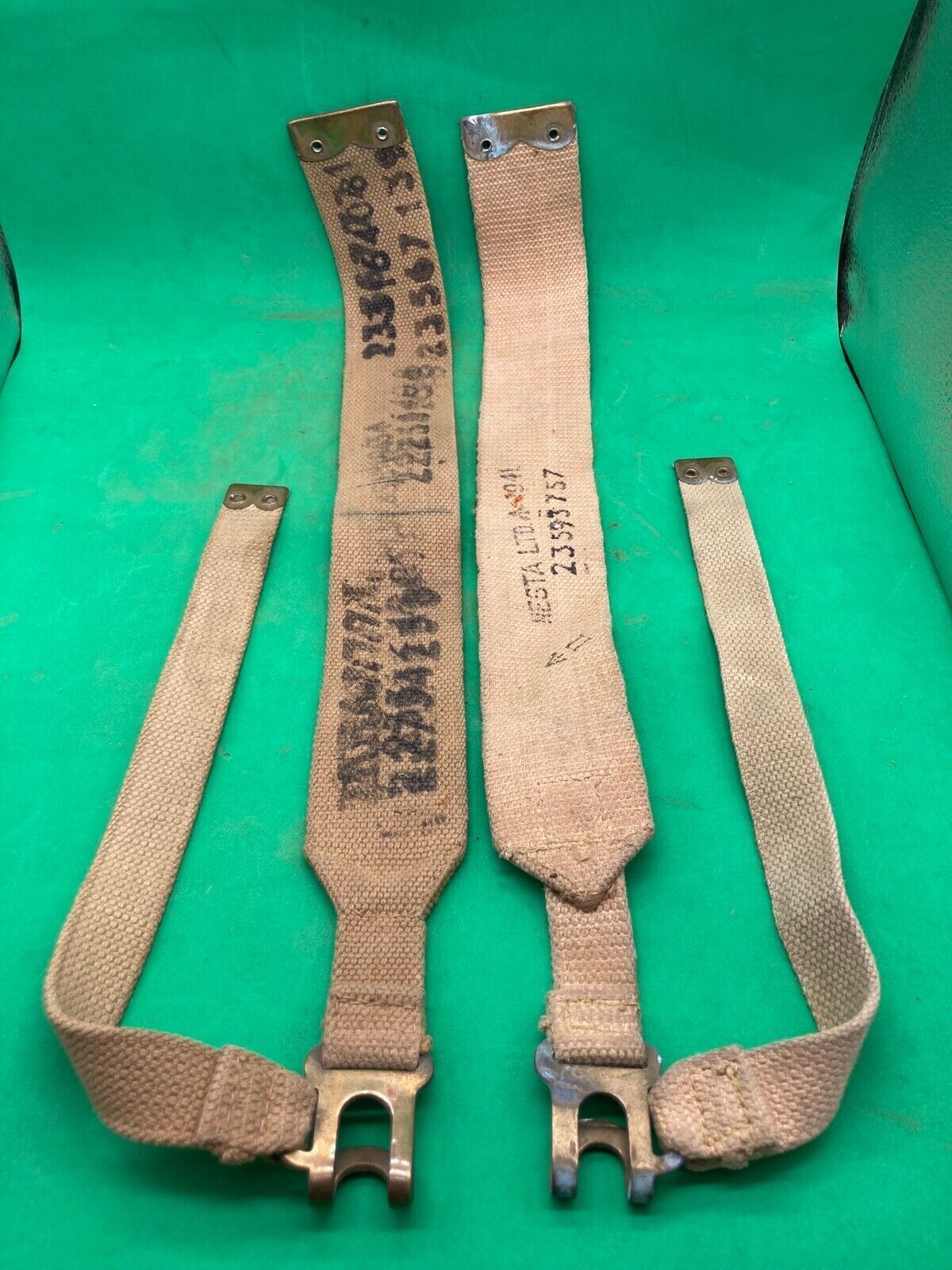 Original WW2 Pattern British Army L Straps Pair - 37 Pattern Webbing Haversack - The Militaria Shop