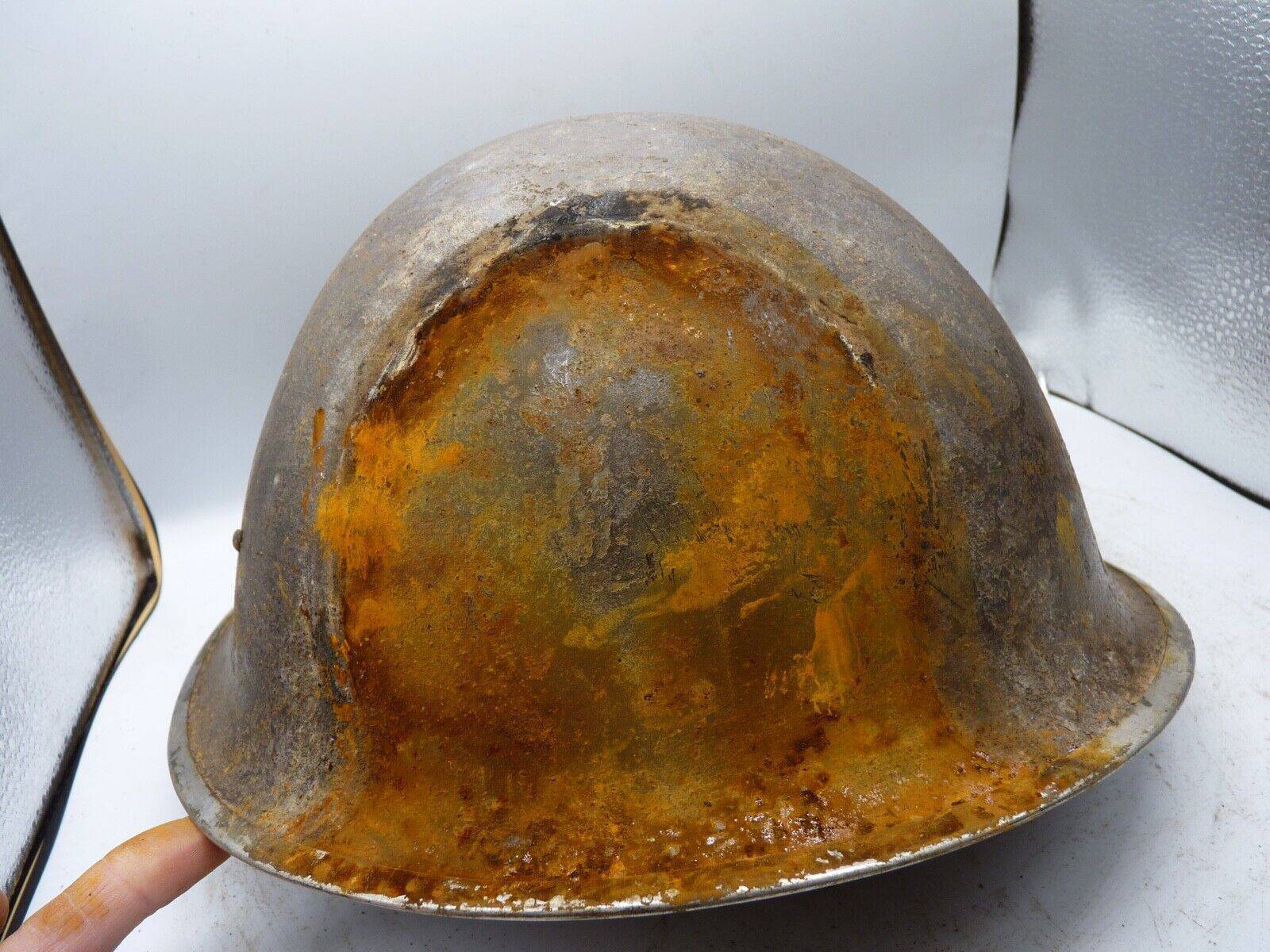 Original WW2 British / Canadian Army Mk3 High Rivet Turtle Army Combat Helmet - The Militaria Shop