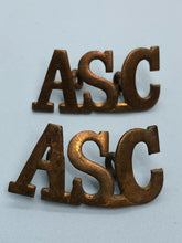 Load image into Gallery viewer, Original WW1 British Army Service Corps (A.S.C.) Shoulder Titles - The Militaria Shop