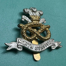 Load image into Gallery viewer, Original WW2 British Army North Stafford Regiment Cap Badge - The Militaria Shop