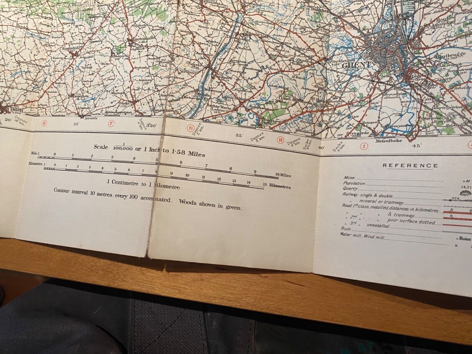 WW1 Era British Army General Staff Map of GHENT in Belgium. Original Map - The Militaria Shop