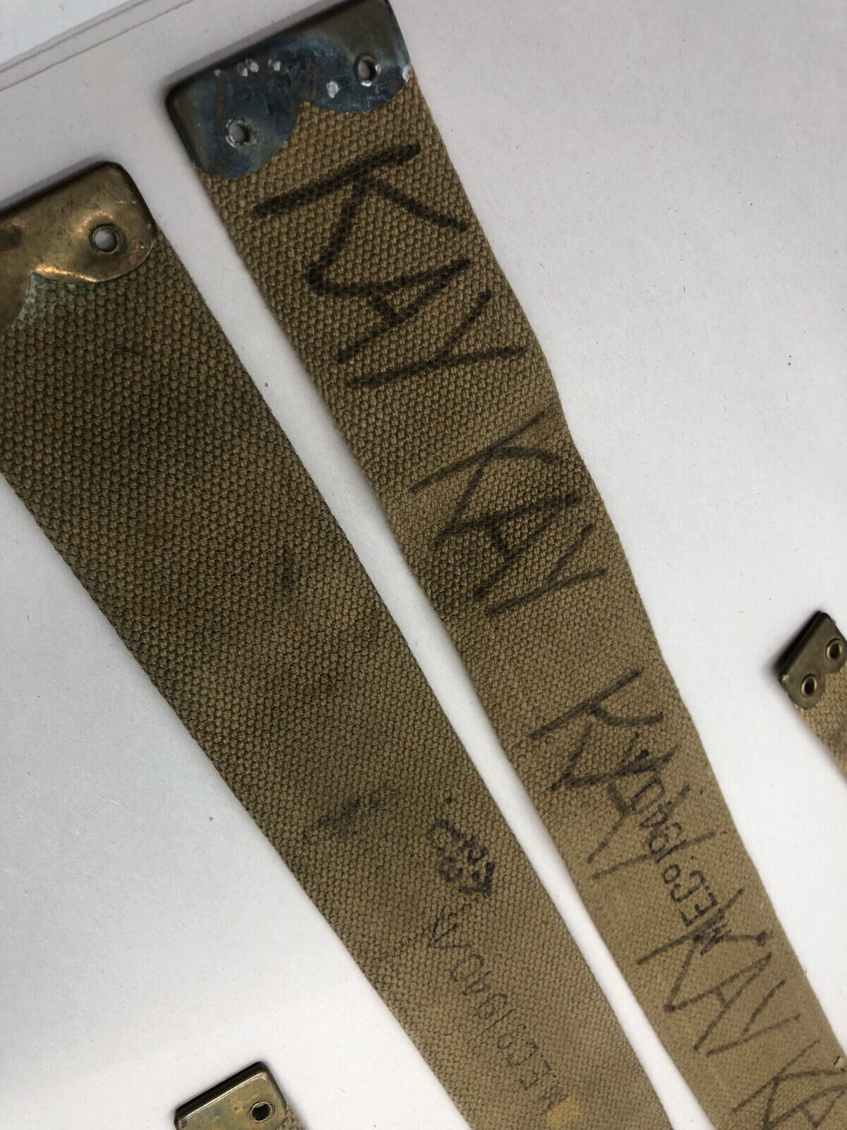 Original WW2 British Army 37 Pattern L Straps Pair - Wartime Dated - The Militaria Shop