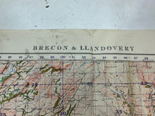 Load image into Gallery viewer, Original WW2 British Army OS Map of England - War Office - Brecon & Llandove - The Militaria Shop
