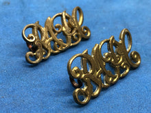 Load image into Gallery viewer, Original Pair of WW2 Brass British Army Shoulder Titles - RAPC Pay Corps - The Militaria Shop