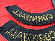 Charger l'image dans la galerie, Original WW2 British Home Front Civil Defence Cornwall Shoulder Titles - The Militaria Shop