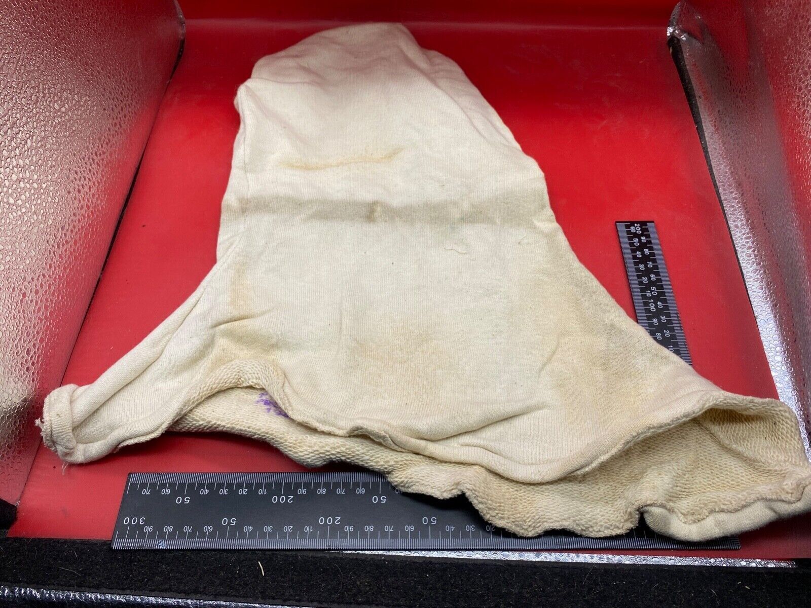 Rare Original WW2 British Royal Navy Gunners Flash Hood - Dated 1942 - The Militaria Shop