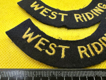 Load image into Gallery viewer, Original WW2 British Home Front Civil Defence West Riding Shoulder Titles - The Militaria Shop