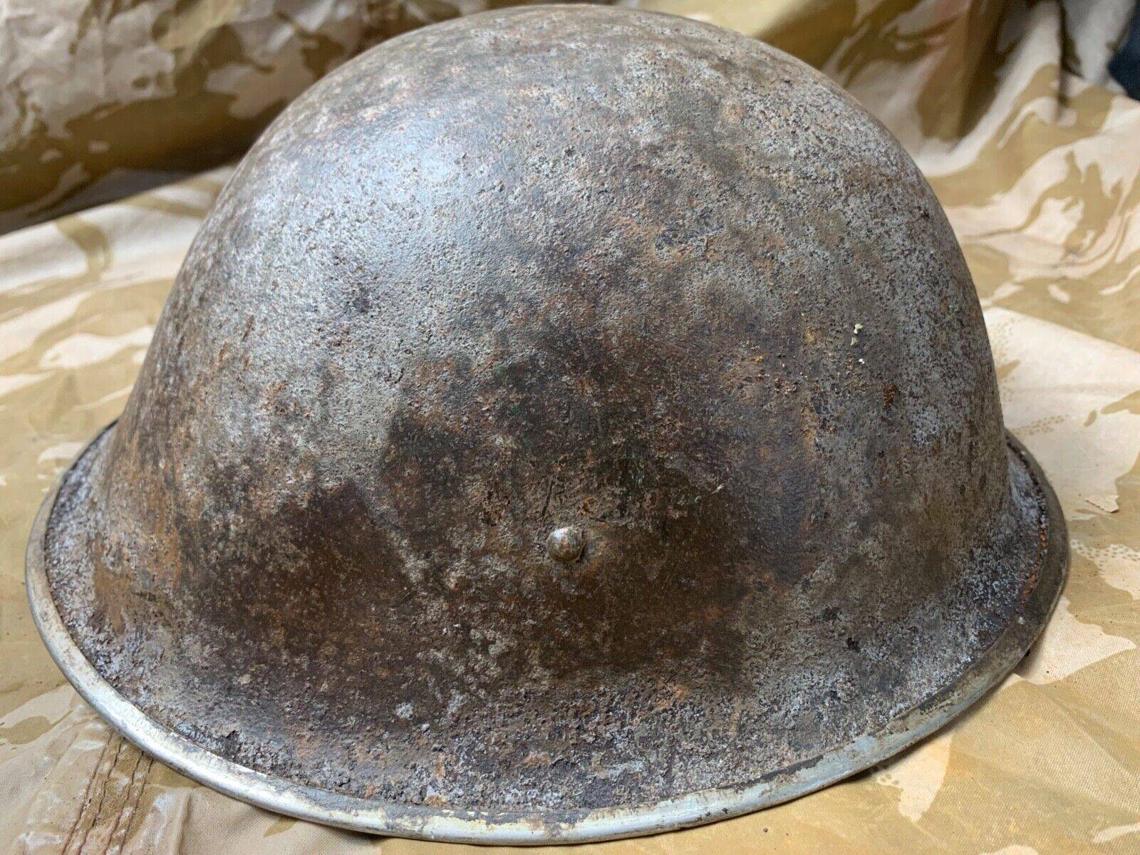 WW2 Mk3 High Rivet Turtle - British / Canadian Army Helmet - Nice Original - The Militaria Shop