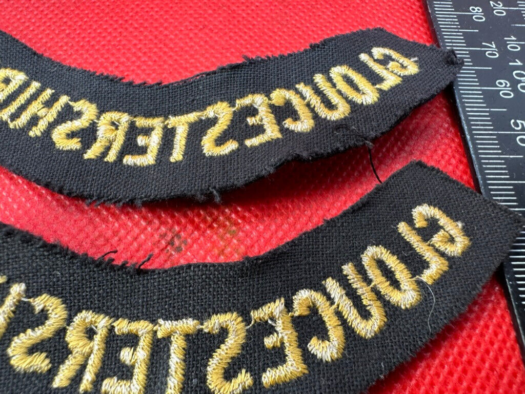 Original WW2 British Home Front Civil Defence Gloucestershire Shoulder Titles - The Militaria Shop