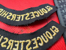 Load image into Gallery viewer, Original WW2 British Home Front Civil Defence Gloucestershire Shoulder Titles - The Militaria Shop