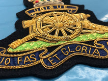 Load image into Gallery viewer, British Army Bullion Embroidered Blazer Badge - Royal Artillery - Kings Crown - The Militaria Shop