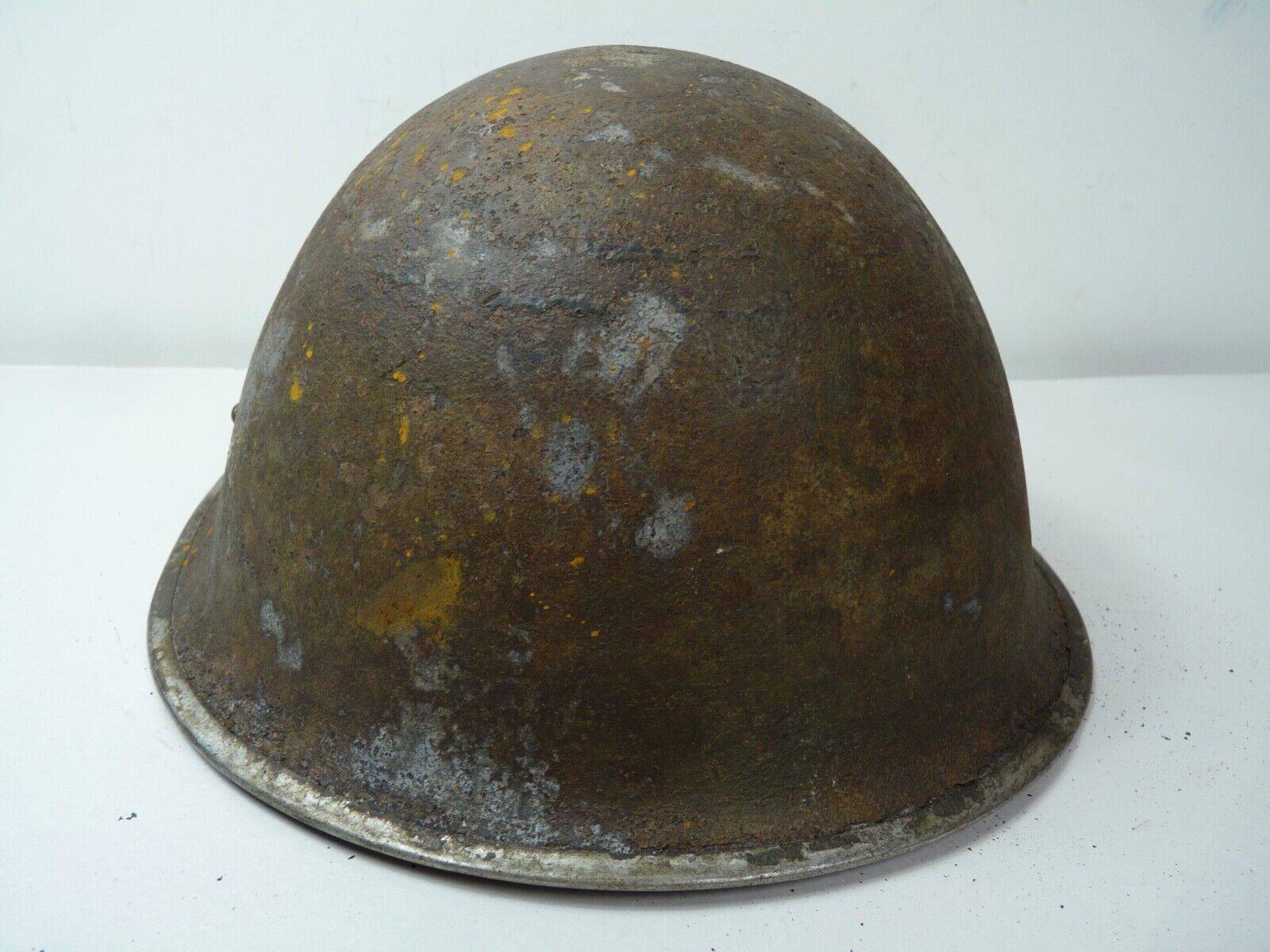Original WW2 British / Canadian Army Mk3 High Rivet Turtle Army Combat Helmet - The Militaria Shop