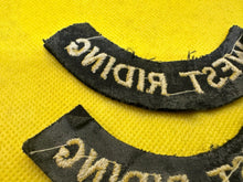 Load image into Gallery viewer, Original WW2 British Home Front Civil Defence West Riding Shoulder Titles - The Militaria Shop
