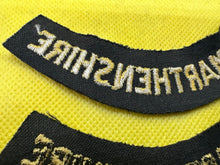 Charger l'image dans la galerie, Original WW2 British Home Front Civil Defence Carmarthenshire Shoulder Titles - The Militaria Shop