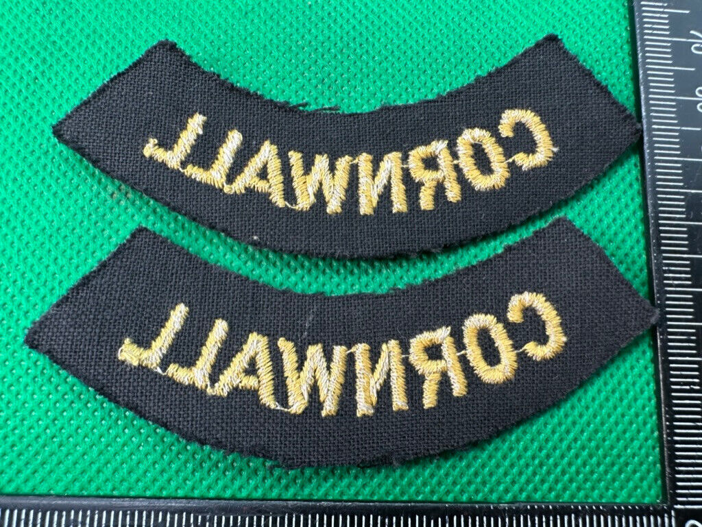 Original WW2 British Home Front Civil Defence Cornwall Shoulder Titles - The Militaria Shop
