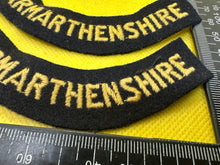 Charger l'image dans la galerie, Original WW2 British Home Front Civil Defence Carmarthenshire Shoulder Titles - The Militaria Shop