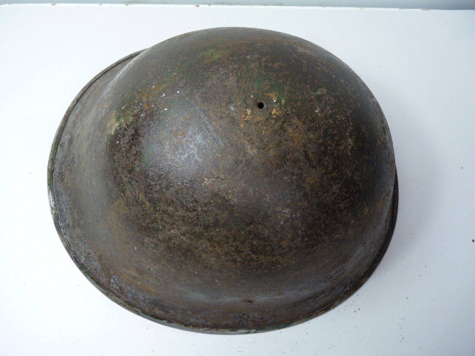 Original WW2 British / Canadian Army Mk3 High Rivet Turtle Army Combat Helmet - The Militaria Shop