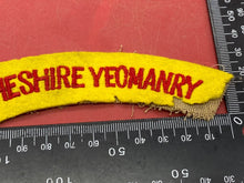 Load image into Gallery viewer, WW2 British Army CHESHIRE YEOMANRY - Original Cloth Shoulder Title. - The Militaria Shop