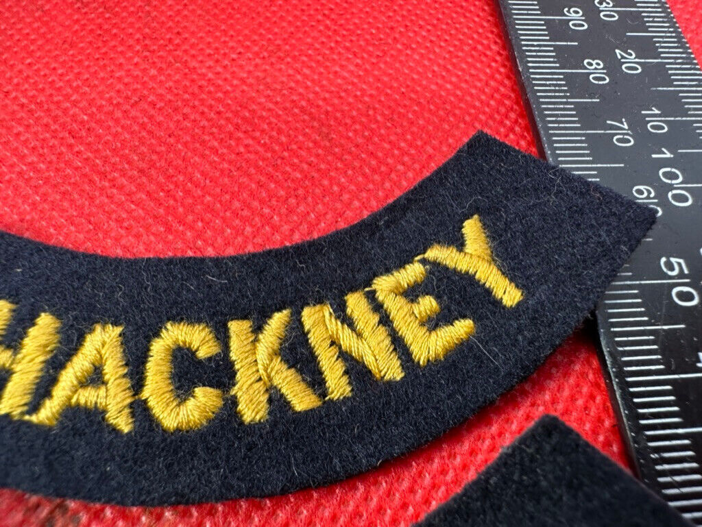 Original WW2 British Home Front Civil Defence Hackney Shoulder Titles - The Militaria Shop