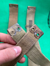 Load image into Gallery viewer, Original WW2 Pattern British Army L Straps Pair - 37 Pattern Webbing Haversack - The Militaria Shop